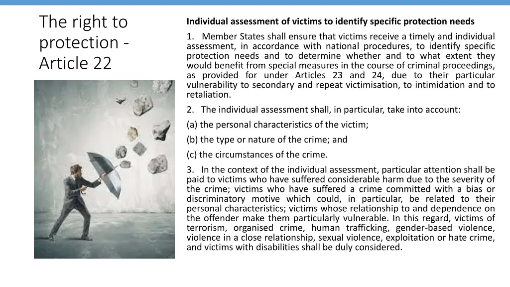 the right to protection article 22