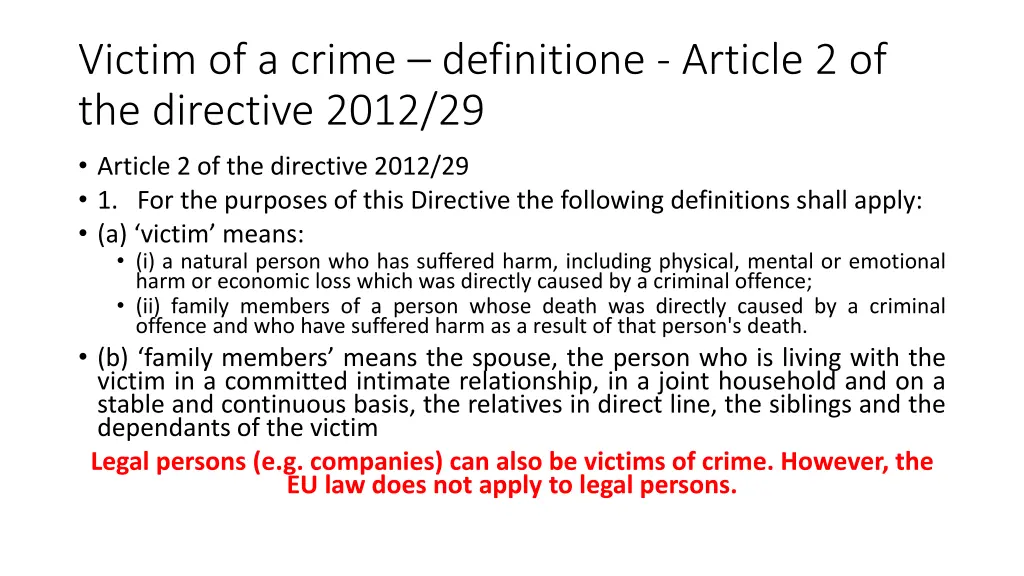 victim of a crime definitione article