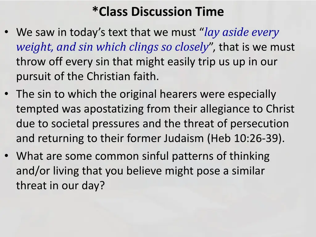 class discussion time 3