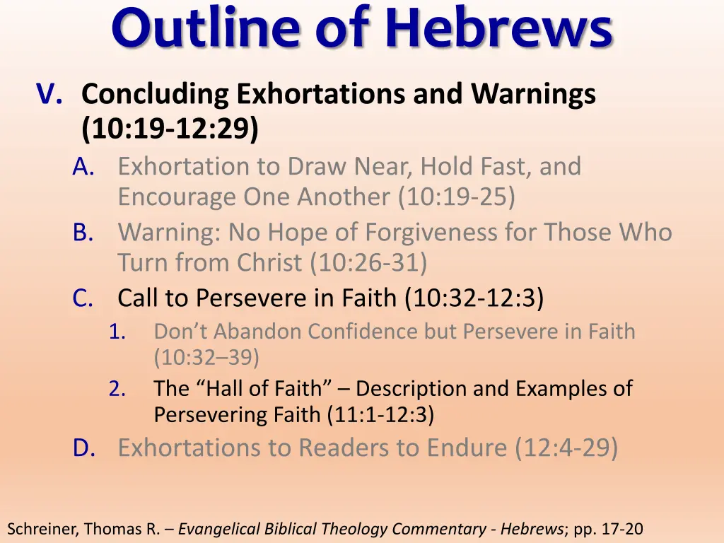 outline of hebrews