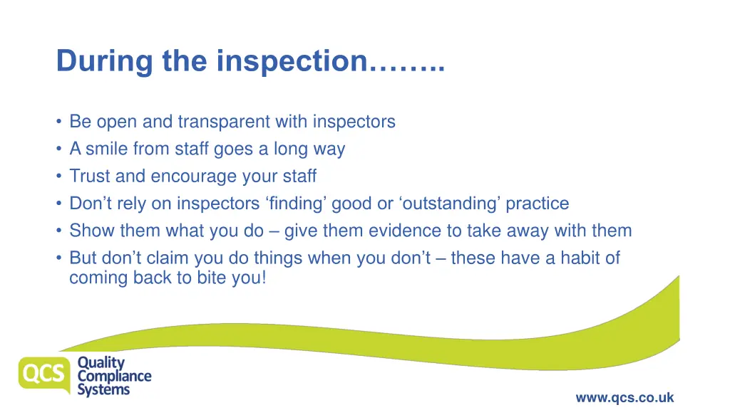 during the inspection
