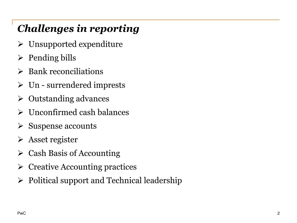 challenges in reporting