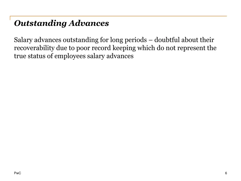 outstanding advances