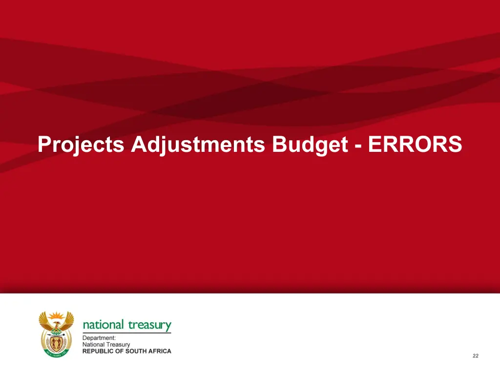 projects adjustments budget errors