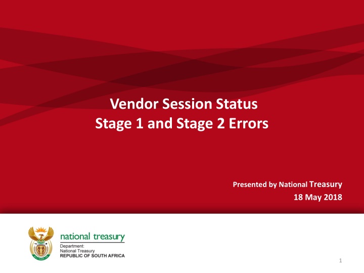 vendor session status stage 1 and stage 2 errors