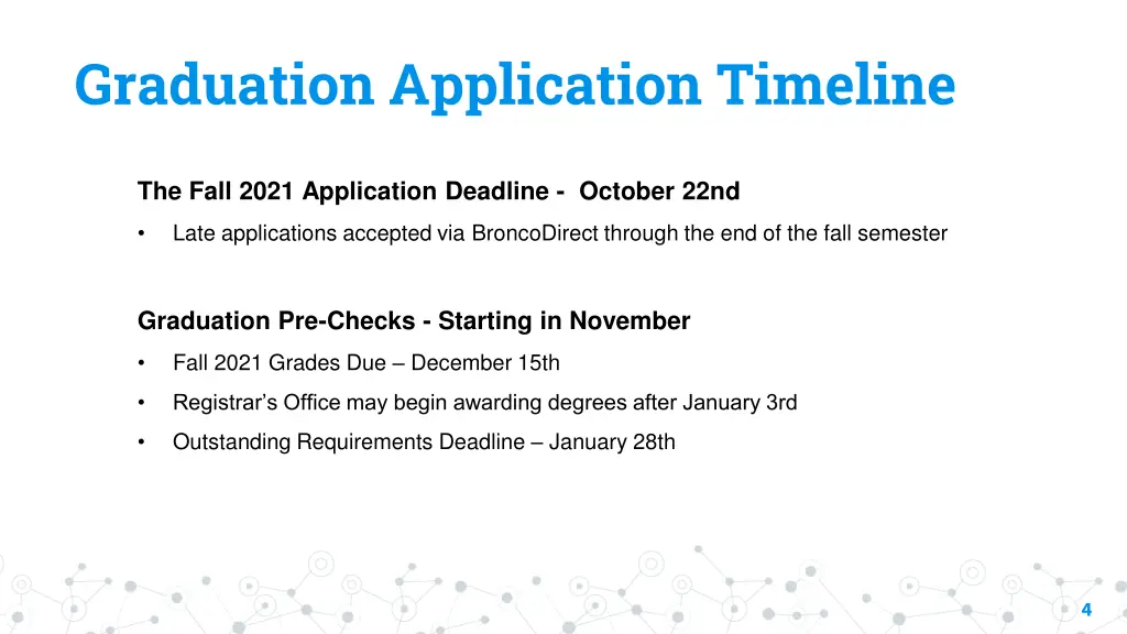 graduation application timeline