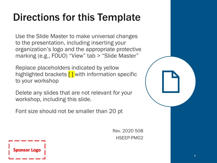 directions for this template