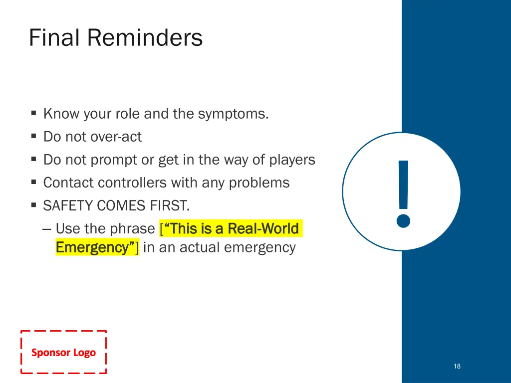 final reminders