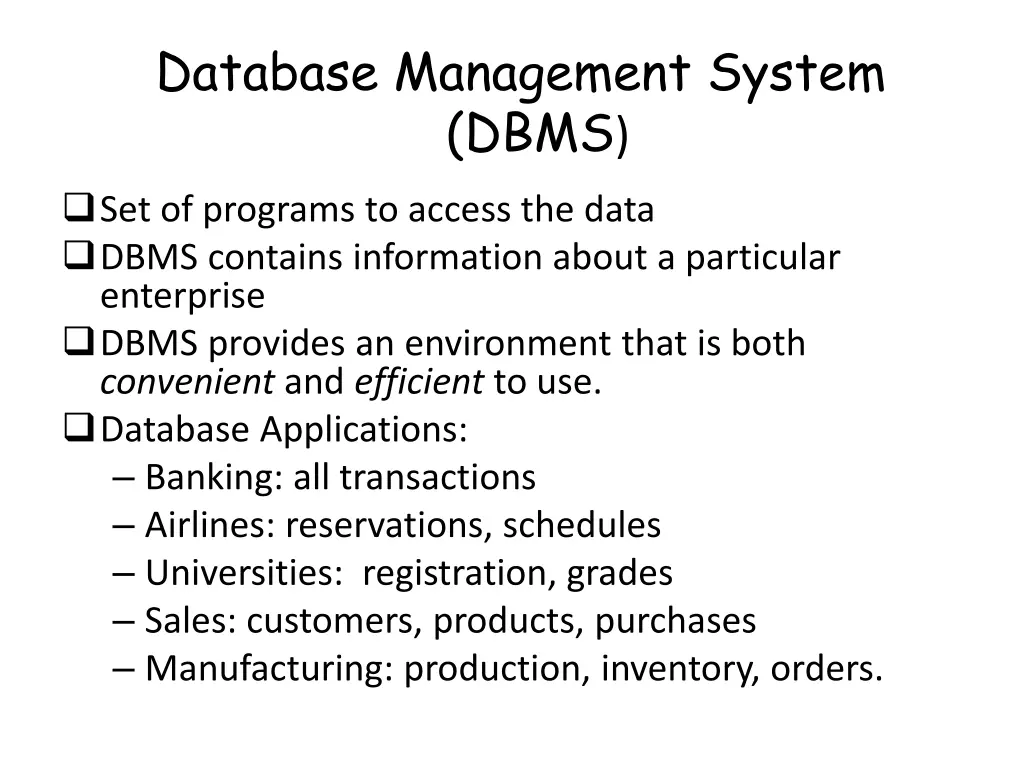 database management system dbms