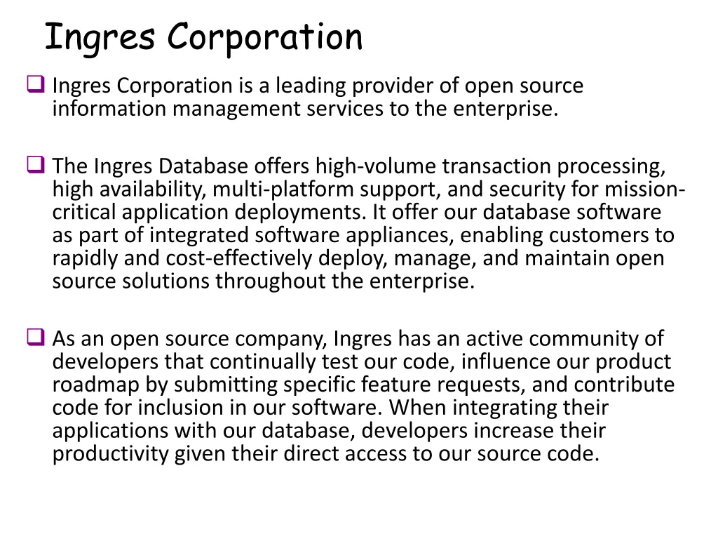ingres corporation