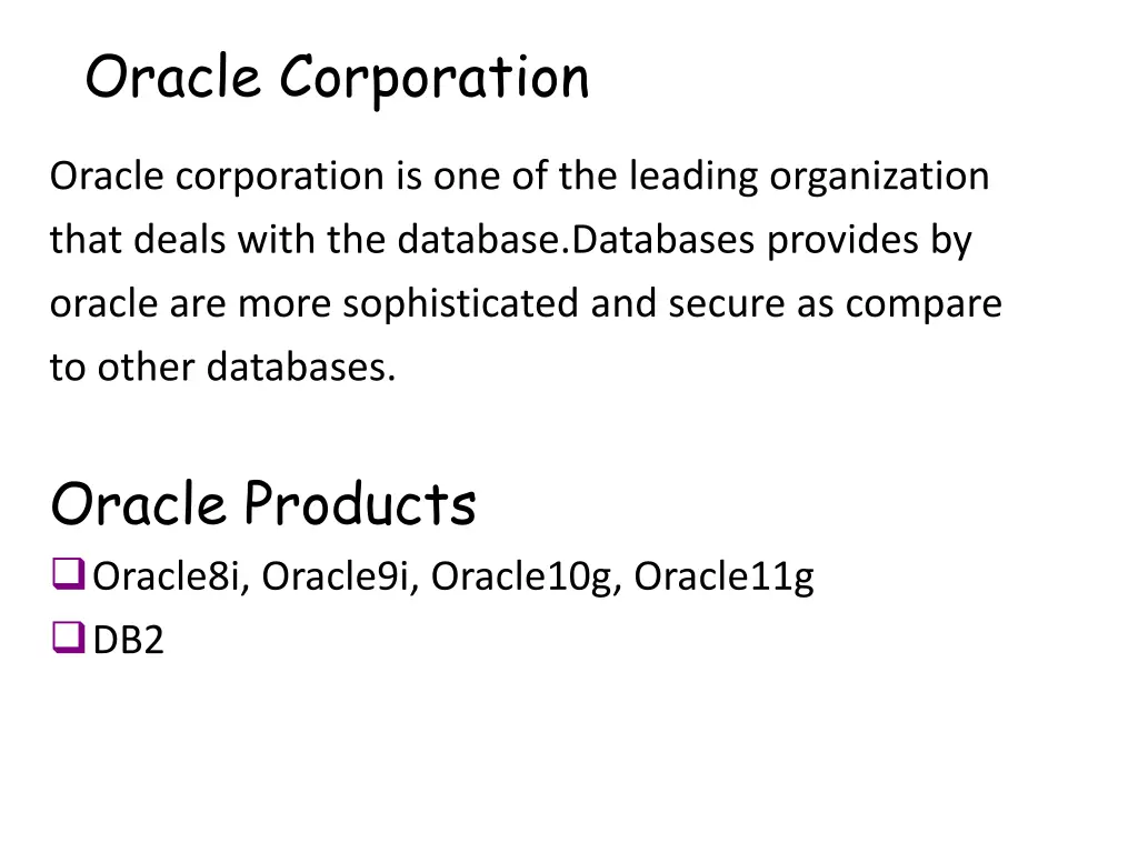 oracle corporation