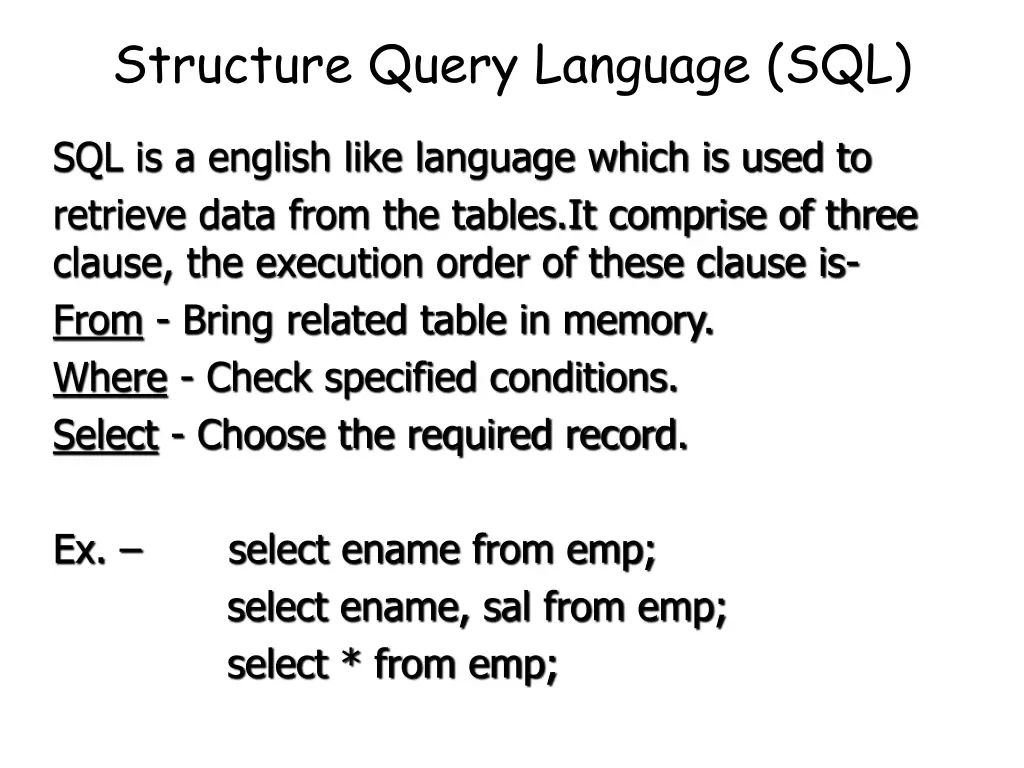 structure query language sql