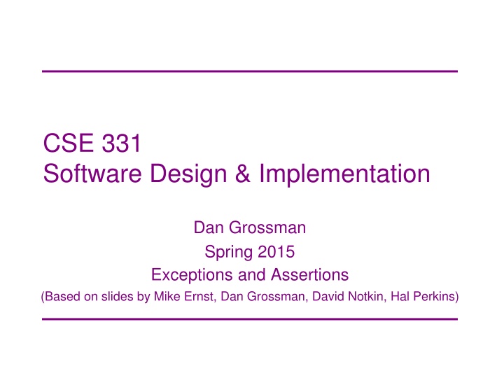 cse 331 software design implementation