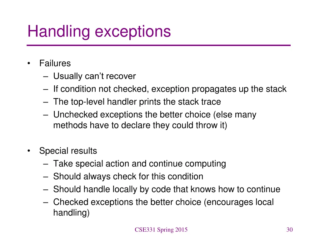 handling exceptions