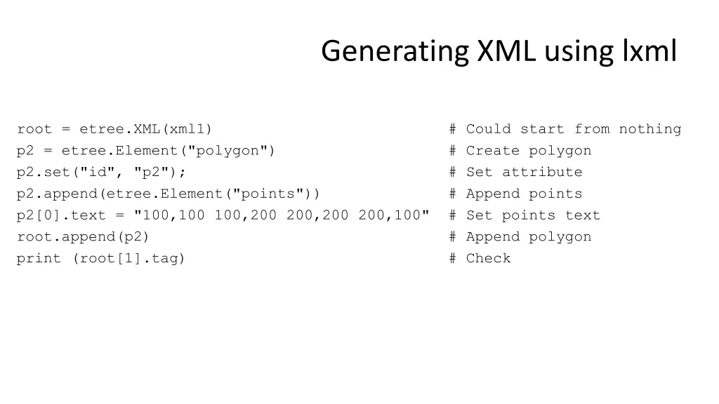 generating xml using lxml