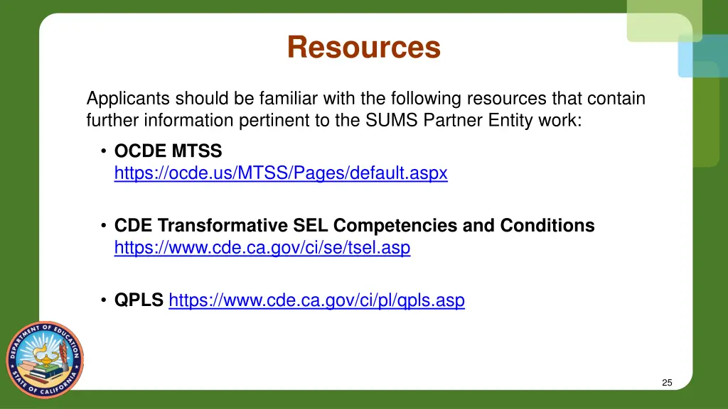 resources