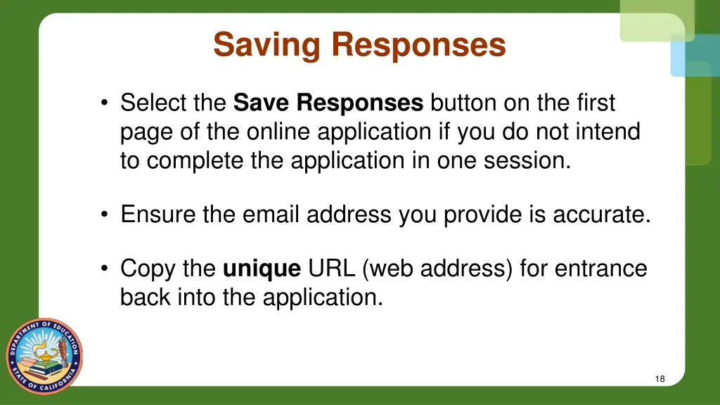 saving responses