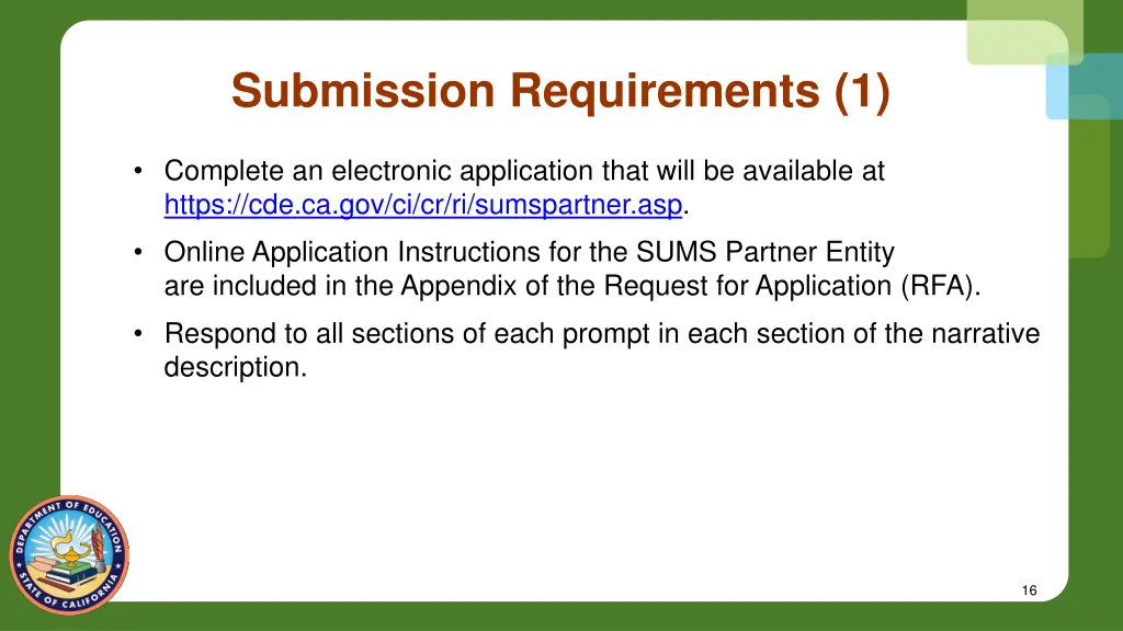 submission requirements 1