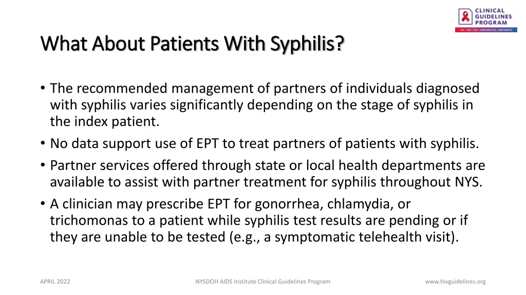 what about patients with syphilis what about