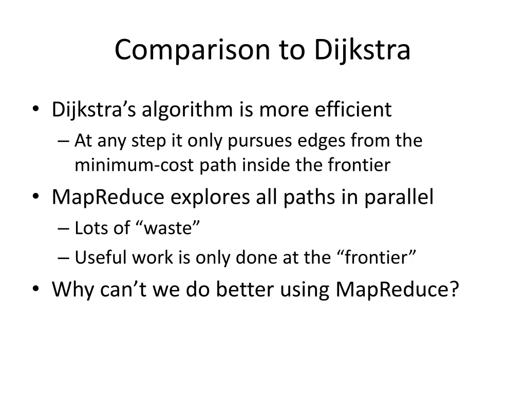 comparison to dijkstra