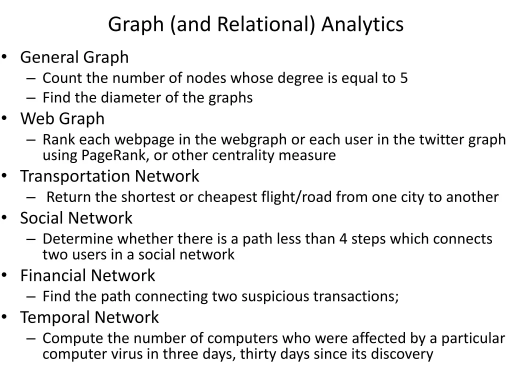 graph and relational analytics general graph