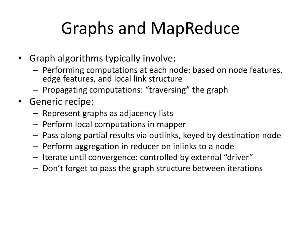 graphs and mapreduce 1