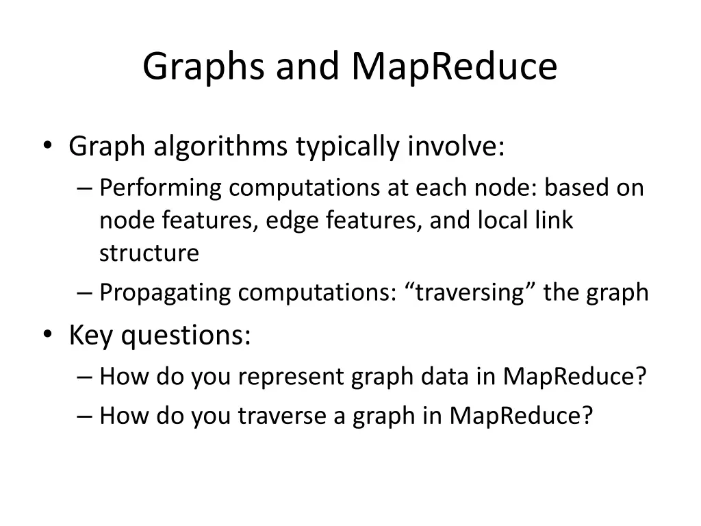 graphs and mapreduce
