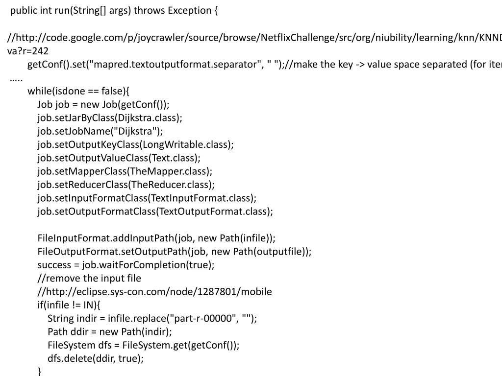 public int run string args throws exception http