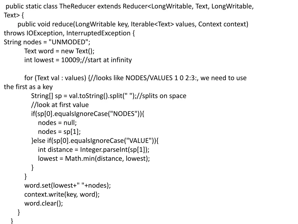 public static class thereducer extends reducer