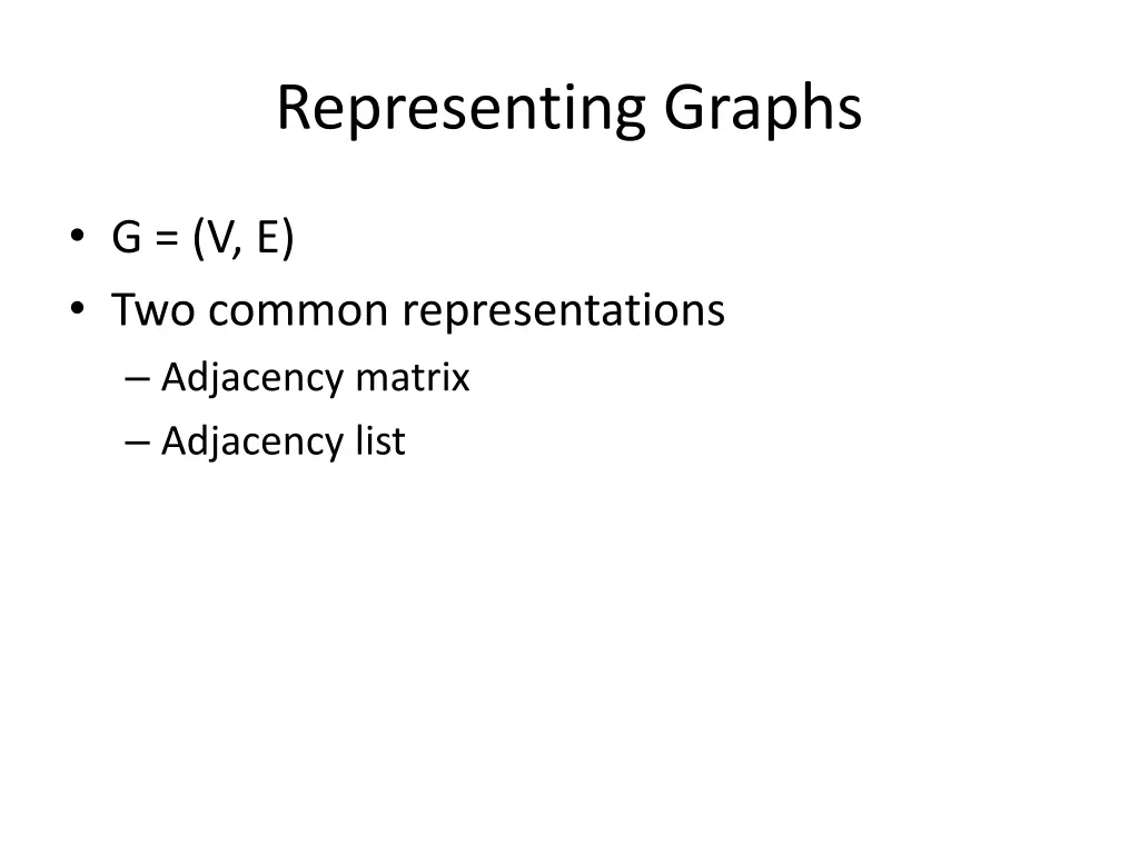 representing graphs