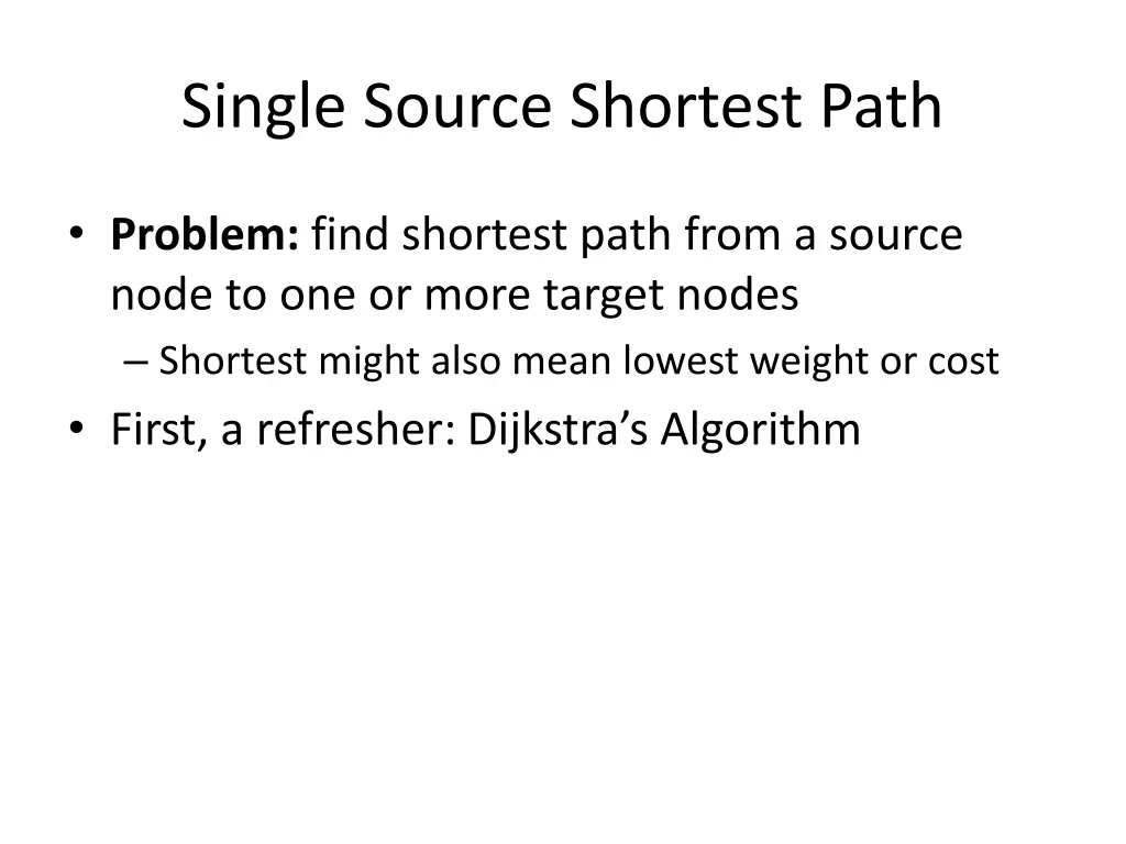 single source shortest path