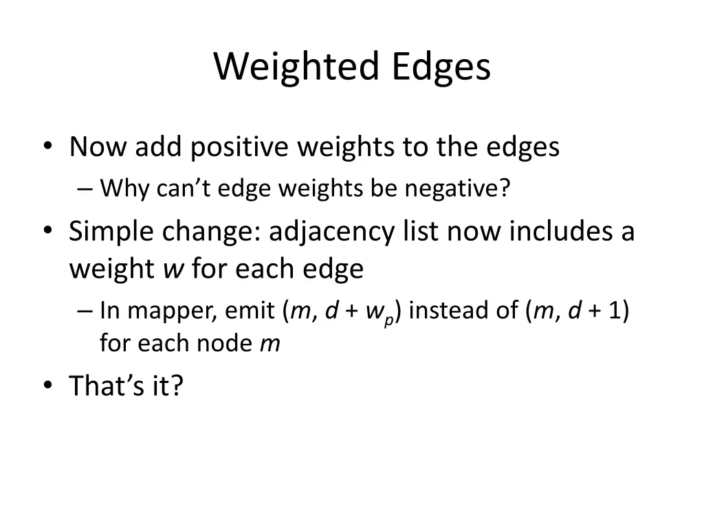 weighted edges