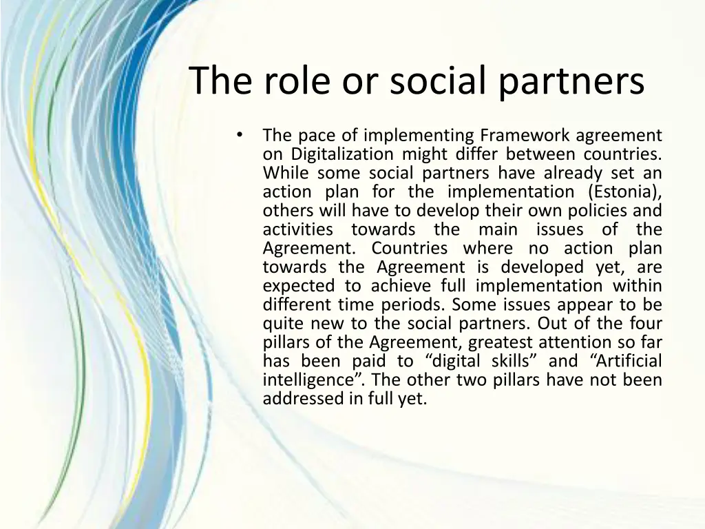 the role or social partners