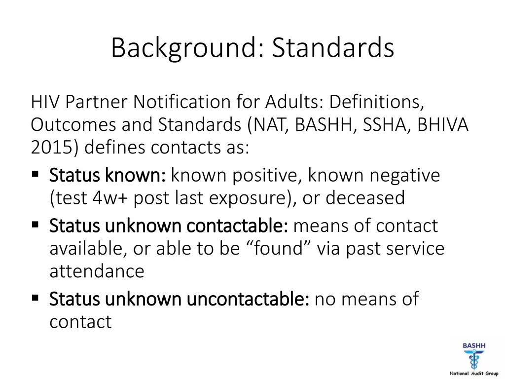 background standards