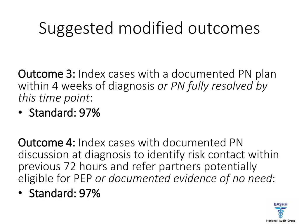 suggested modified outcomes
