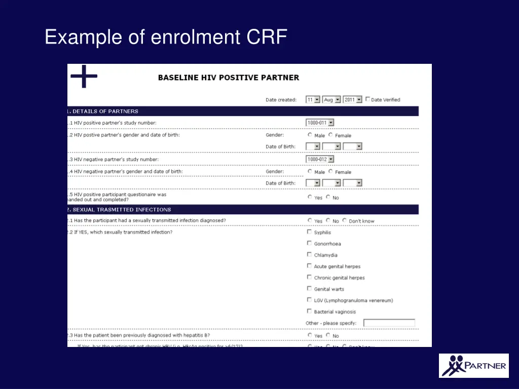 example of enrolment crf