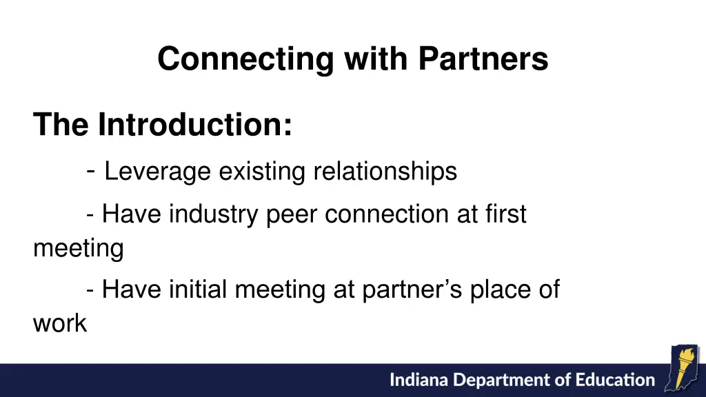 connecting with partners