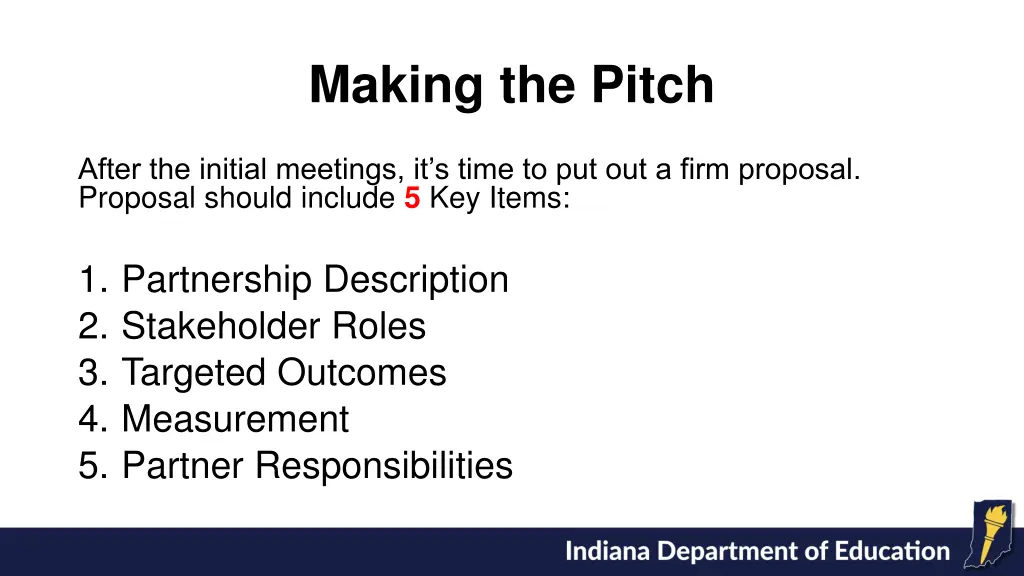 making the pitch