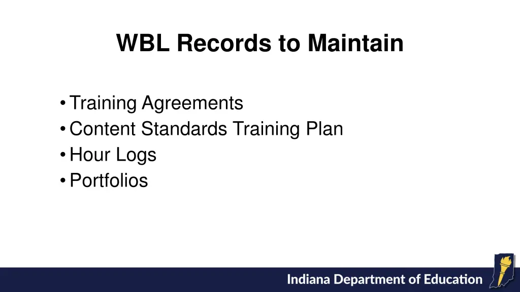 wbl records to maintain