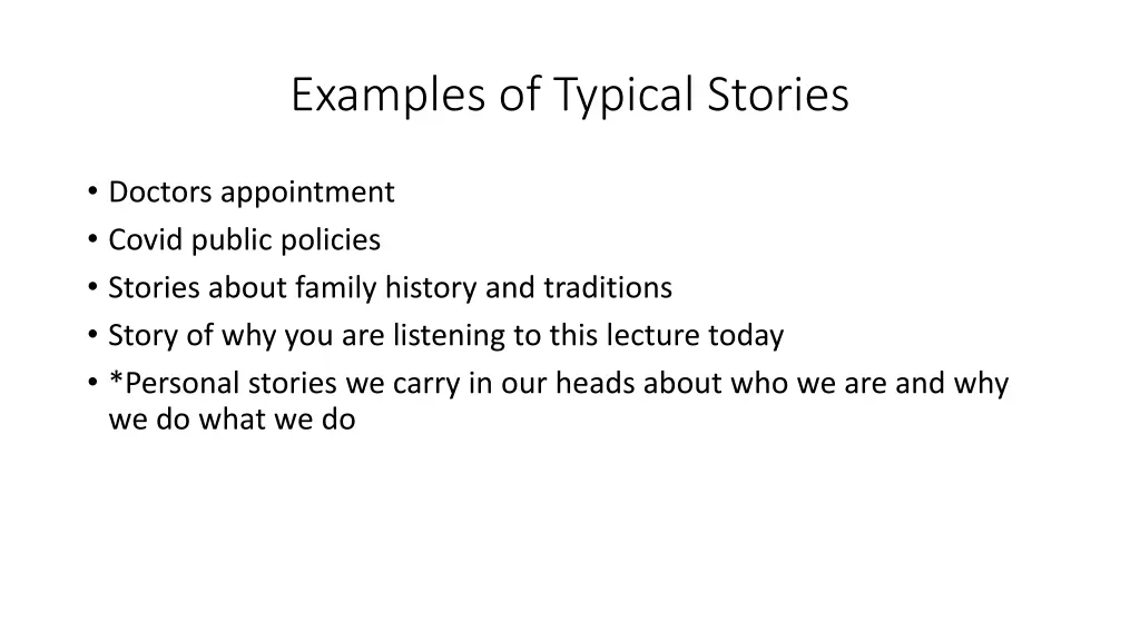 examples of typical stories