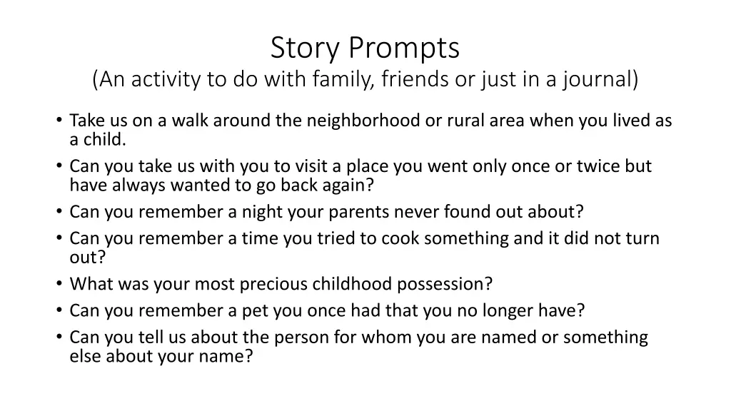 story prompts