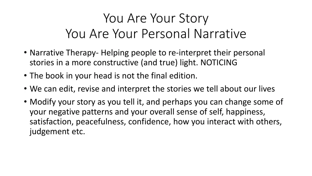 you are your story you are your personal narrative 1