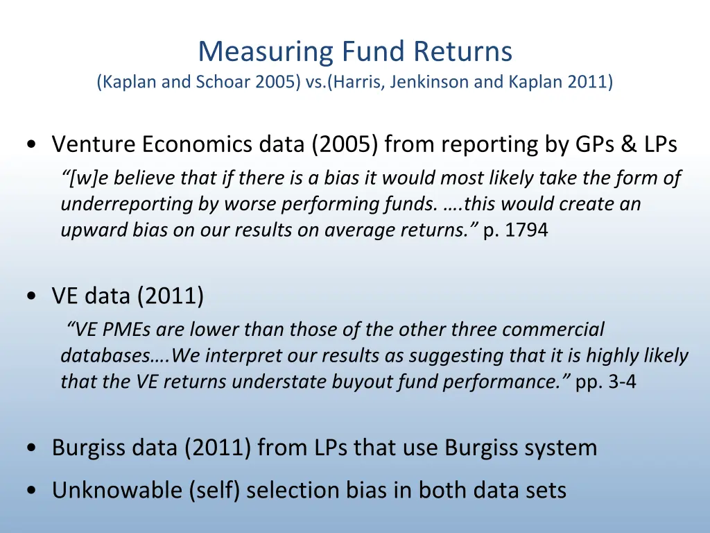 measuring fund returns kaplan and schoar 2005
