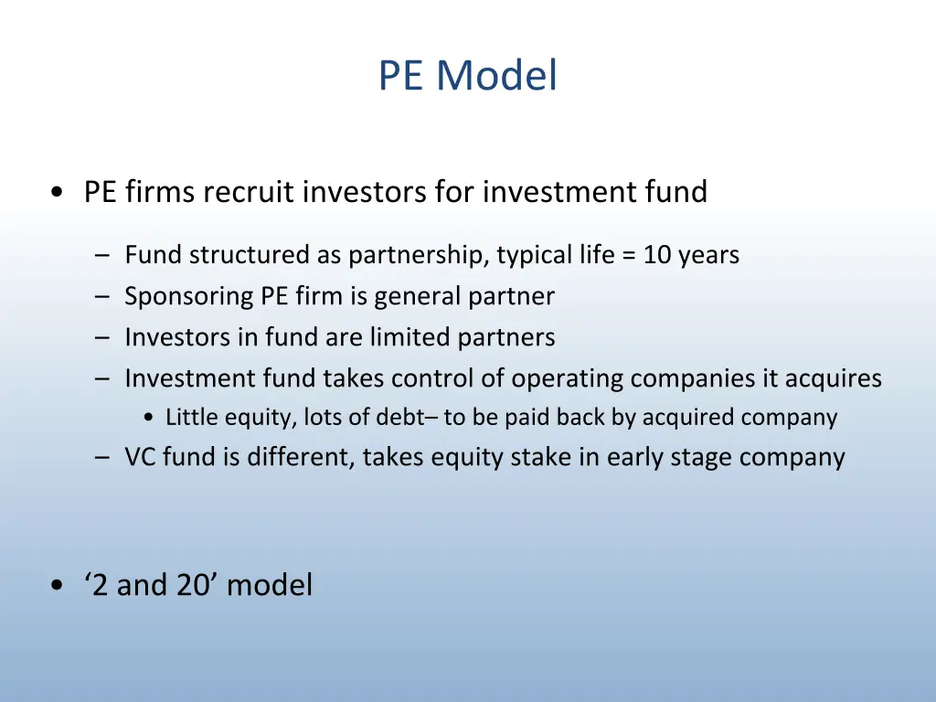 pe model