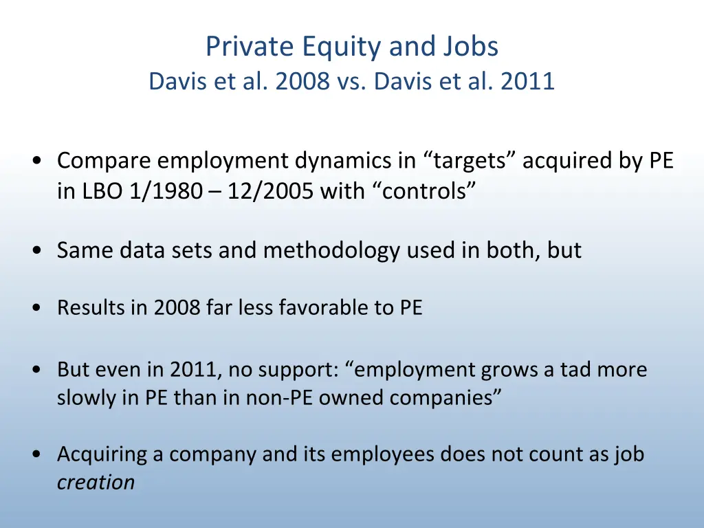 private equity and jobs davis et al 2008 vs davis