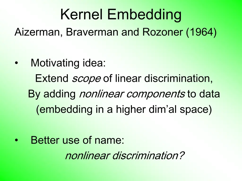 kernel embedding aizerman braverman and rozoner