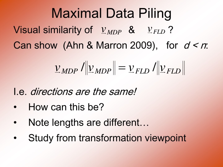 maximal data piling visual similarity of can show
