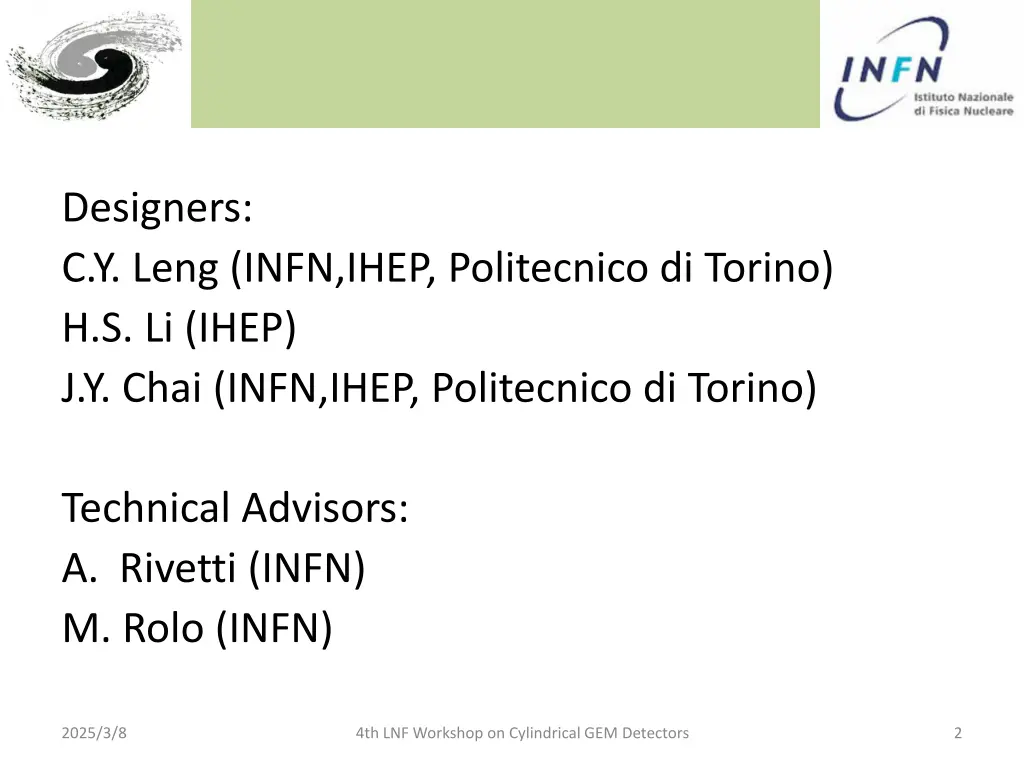 designers c y leng infn ihep politecnico