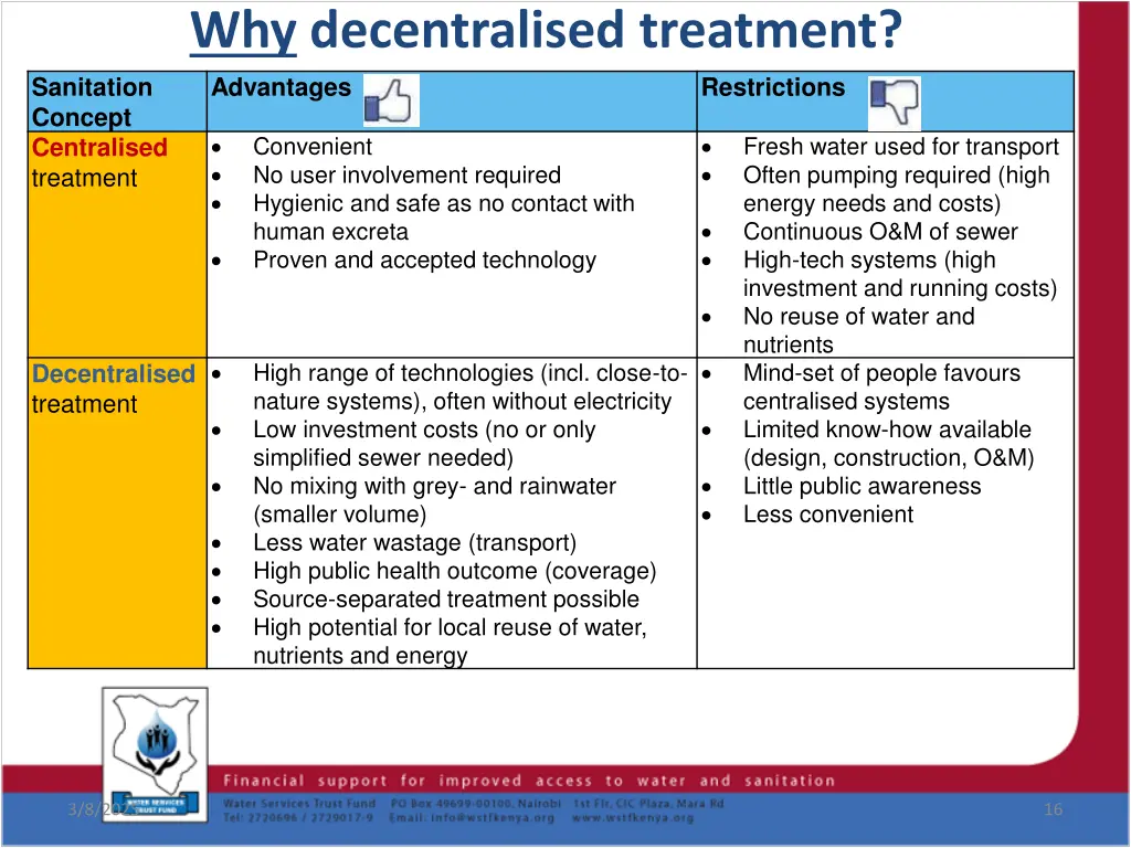 why decentralised treatment advantages
