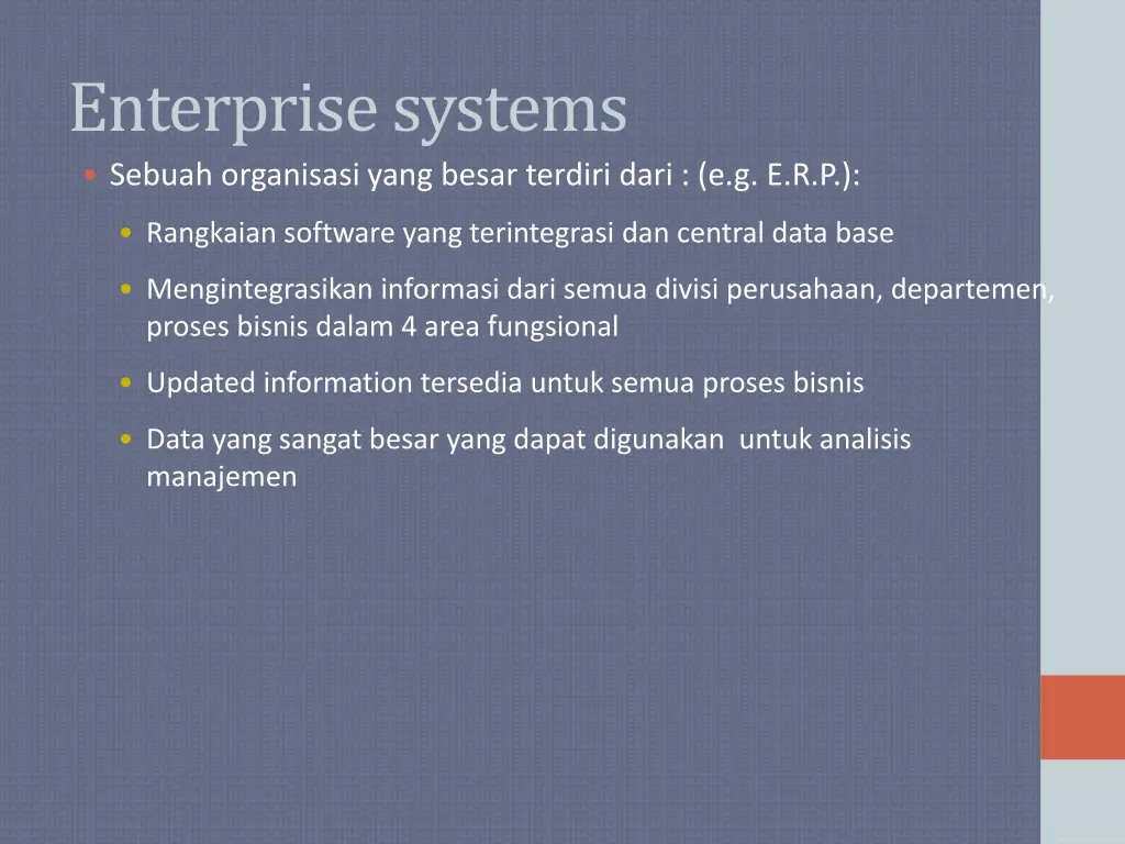 enterprise systems sebuah organisasi yang besar